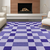 Ultra Soft Area Rug, Non Slip, Stain Resistant, Washable Area Rugs for Living Room, Bedroom, Contemporary Purple Geometric Fantasy(Purple)