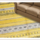 Ultra Soft Area Rug, Non Slip, Stain Resistant, Washable Area Rugs for Living Room, Bedroom, Sunny Abstract Lattice Elegance(Yellow)