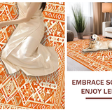 Ultra Soft Area Rug, Non Slip, Stain Resistant, Washable Area Rugs for Living Room, Bedroom, Minimalist Neutral Geometric Influence(Orange)