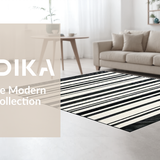 Ultra Soft Area Rug, Non Slip, Stain Resistant, Washable Area Rugs for Living Room, Bedroom, Elegant Black and Cream Chevron(Black)