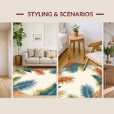 Ultra Soft Area Rug, Non Slip, Stain Resistant, Washable Area Rugs for Living Room, Bedroom, Fresh Tropical Oasis Style(Orange)