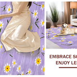 Ultra Soft Area Rug, Non Slip, Stain Resistant, Washable Area Rugs for Living Room, Bedroom, Vibrant Cheerful Floral Aesthetic(Purple)