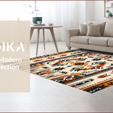 Ultra Soft Area Rug, Non Slip, Stain Resistant, Washable Area Rugs for Living Room, Bedroom, Non-Slip Aztec Print Living Room Rug(Beige)