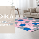 Ultra Soft Area Rug, Non Slip, Stain Resistant, Washable Area Rugs for Living Room, Bedroom, Playful Interactive Hopscotch Aesthetic(Pink)