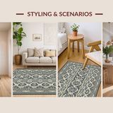 Ultra Soft Area Rug, Non Slip, Stain Resistant, Washable Area Rugs for Living Room, Bedroom, Luxurious Neutral Geometric Arrangement(Gray)