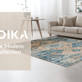 Ultra Soft Area Rug, Non Slip, Stain Resistant, Washable Area Rugs for Living Room, Bedroom, Sleek Contemporary Ogee Pattern(Beige)