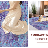 Ultra Soft Area Rug, Non Slip, Stain Resistant, Washable Area Rugs for Living Room, Bedroom, Chic Medallion Distressed Aesthetic(Purple)