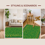 Ultra Soft Area Rug, Non Slip, Stain Resistant, Washable Area Rugs for Living Room, Bedroom, Serene Pastel Clover Design(Green)