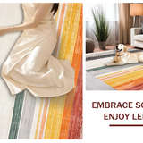 Ultra Soft Area Rug, Non Slip, Stain Resistant, Washable Area Rugs for Living Room, Bedroom, Contemporary Multicolor Tassel Accent(Orange)