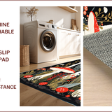 Ultra Soft Area Rug, Non Slip, Stain Resistant, Washable Area Rugs for Living Room, Bedroom, Nature-Inspired Black Aesthetic(Red)