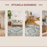 Ultra Soft Area Rug, Non Slip, Stain Resistant, Washable Area Rugs for Living Room, Bedroom, Elegant Geometric Earth Tones(Gray)