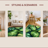 Ultra Soft Area Rug, Non Slip, Stain Resistant, Washable Area Rugs for Living Room, Bedroom, Elegant Sage Green Leaf Pattern(Green)