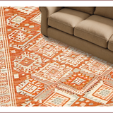 Ultra Soft Area Rug, Non Slip, Stain Resistant, Washable Area Rugs for Living Room, Bedroom, Vivid Herringbone Orange Aesthetic(Orange)