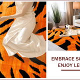 Ultra Soft Area Rug, Non Slip, Stain Resistant, Washable Area Rugs for Living Room, Bedroom, Vibrant Exotic Patterned Textiles(Orange)