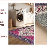 Ultra Soft Area Rug, Non Slip, Stain Resistant, Washable Area Rugs for Living Room, Bedroom, Vibrant Paisley Floral Fusion(White)