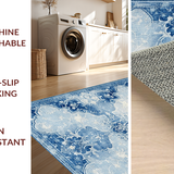 Ultra Soft Area Rug, Non Slip, Stain Resistant, Washable Area Rugs for Living Room, Bedroom, Adorable Non Slip Shower Carpet With Dreamy Bow And Scalloped Edges(Blue)