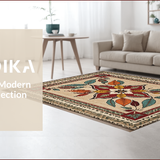 Ultra Soft Area Rug, Non Slip, Stain Resistant, Washable Area Rugs for Living Room, Bedroom, Outdoor-Inspired Small Kitchen Hand-Printed Carpet(Beige)
