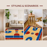 Ultra Soft Area Rug, Non Slip, Stain Resistant, Washable Area Rugs for Living Room, Bedroom, Playful Basketball-Inspired Graphics(Brown)
