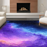 Ultra Soft Area Rug, Non Slip, Stain Resistant, Washable Area Rugs for Living Room, Bedroom, Celestial Harmony Artful Display(Purple)