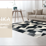 Ultra Soft Area Rug, Non Slip, Stain Resistant, Washable Area Rugs for Living Room, Bedroom, Non-Shedding Minimalist Home Office Geometric Carpet(Gray)