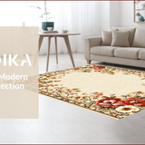 Ultra Soft Area Rug, Non Slip, Stain Resistant, Washable Area Rugs for Living Room, Bedroom, Beige Floral Vintage Stain Resistant Living Room(Beige)