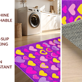 Ultra Soft Area Rug, Non Slip, Stain Resistant, Washable Area Rugs for Living Room, Bedroom, Charming Fun-Filled Aesthetic Design(Purple)