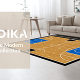 Ultra Soft Area Rug, Non Slip, Stain Resistant, Washable Area Rugs for Living Room, Bedroom, Vibrant Retro Sports Visuals(Brown)