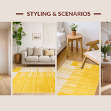 Ultra Soft Area Rug, Non Slip, Stain Resistant, Washable Area Rugs for Living Room, Bedroom, Soft Cozy Earthy Minimalism(Yellow)