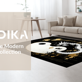 Ultra Soft Area Rug, Non Slip, Stain Resistant, Washable Area Rugs for Living Room, Bedroom, Elegant 3D Yin Yang Aesthetic(White)