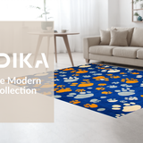 Cute Blue Feline Artistic Print(Blue)