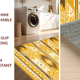 Ultra Soft Area Rug, Non Slip, Stain Resistant, Washable Area Rugs for Living Room, Bedroom, Warm Earth Tones with Tribal Flair(Yellow)