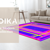 Ultra Soft Area Rug, Non Slip, Stain Resistant, Washable Area Rugs for Living Room, Bedroom, Lively Vintage Pixelated Style(Blue)