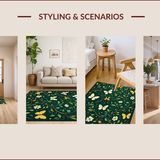 Ultra Soft Area Rug, Non Slip, Stain Resistant, Washable Area Rugs for Living Room, Bedroom, Butterfly Insect Print Playroom(Green)