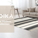 Ultra Soft Area Rug, Non Slip, Stain Resistant, Washable Area Rugs for Living Room, Bedroom, Minimalist Color-Infused Stripe Theme(Gray)