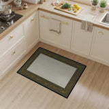 Golden Leopard Border Beige Area Rug