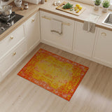 Vibrant Orange Abstract Geometric Area Rug