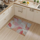 Modern Wavy Geometric Area Rug in Pink Red Orange