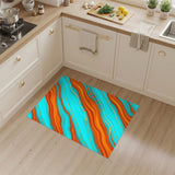 Blue Teal Orange Swirl Area Rug