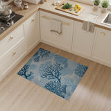 Blue Coral Reef Coastal Area Rug
