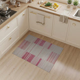 Pink Pink Striped Geometric Area Rug