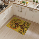Vibrant Tree of Life Yellow Tribal Rug
