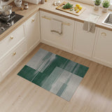 Brushed Green Abstract Geometric Area Rug