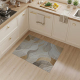 Fluid Wave Abstract Beige Neutral Area Rug