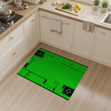 Geometric Modern Vibrant Green Geometric Abstract Area Rug