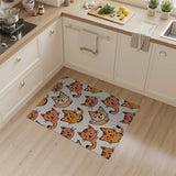 Playful Cartoon Orange Tabby Cats Area Rug