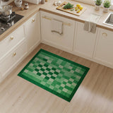 Green Green Geometric Grid Area Rug