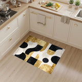Geometric Black and Gold Area Rug