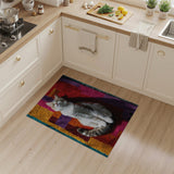 Vibrant Geometric Multi-Color Block Area Rug