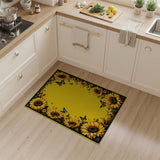 Sunflower Butterfly Border Yellow Area Rug