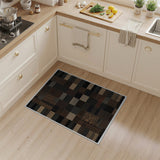Patchwork Geometric Textured Area Rug in Brown Tan